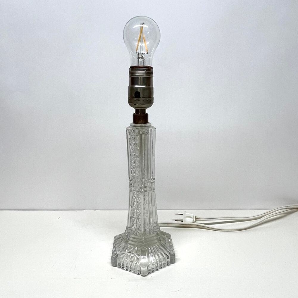 Vintage Glass Boudoir Table Lamp Beaded Fringe Lampshade - Picture 8 of 8
